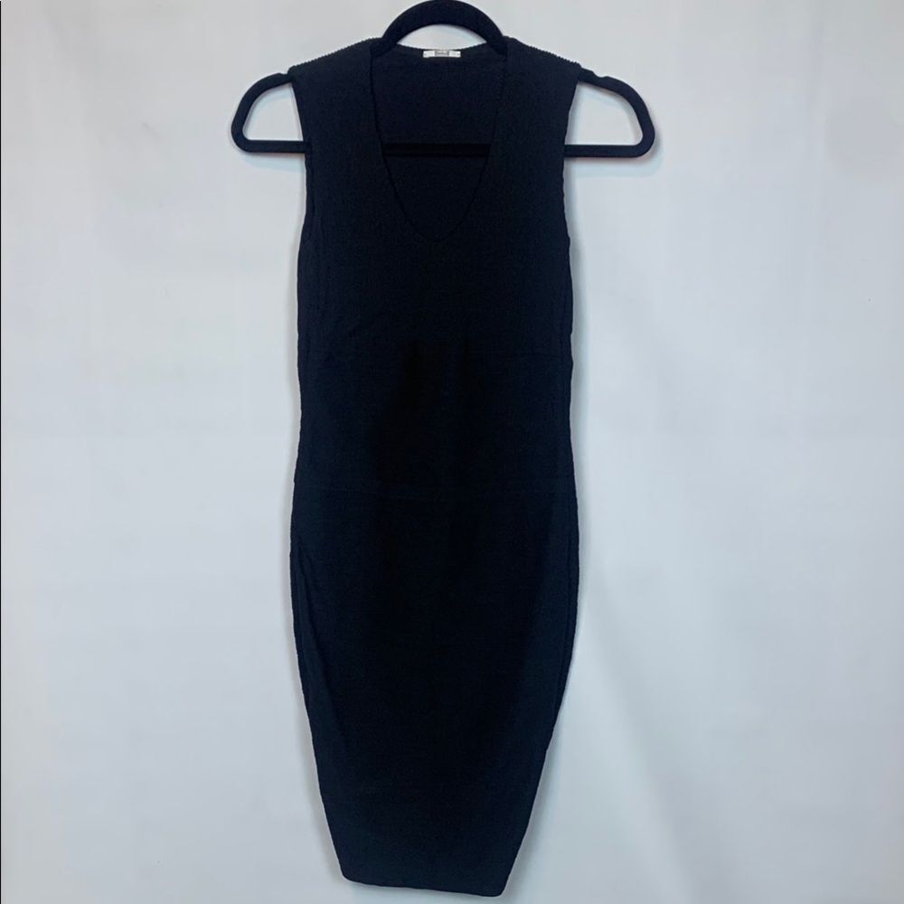 Wolford bodycon v-neck sleeveless little black dress, XS